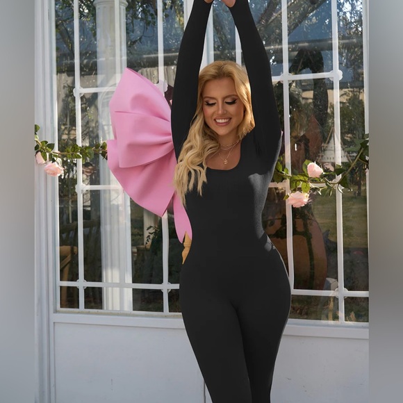 💥SALE💥 New Black Bodysuit Jumpsuit Sporty Yoga Pilates - Picture 7 of 9